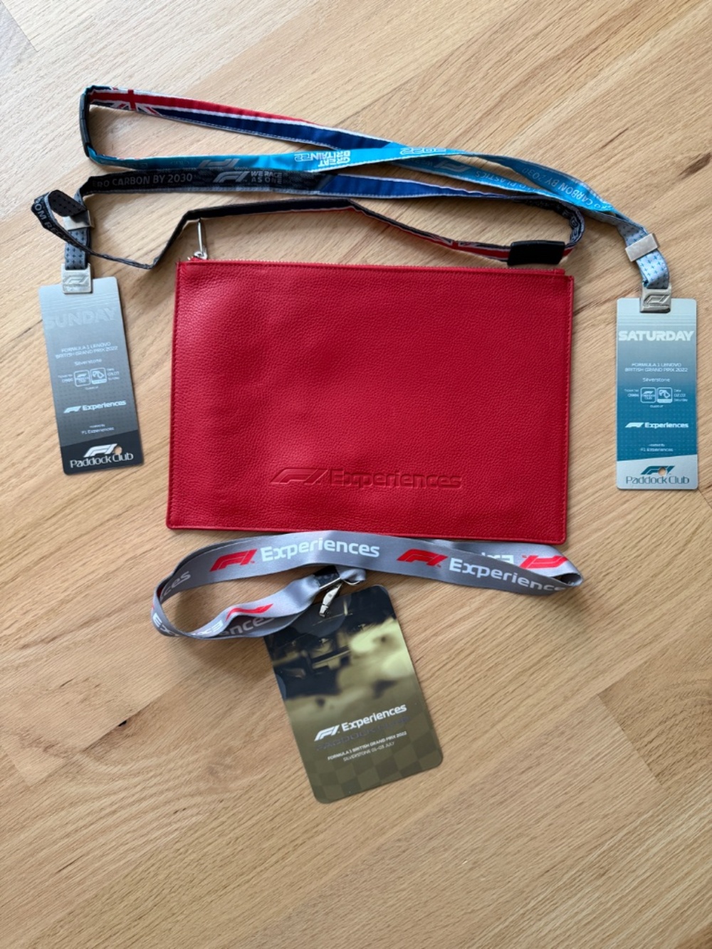 Formula 1 Red Leather "F1 EXPERIENCES  Bank Deposit Money Bag British Grand Prix